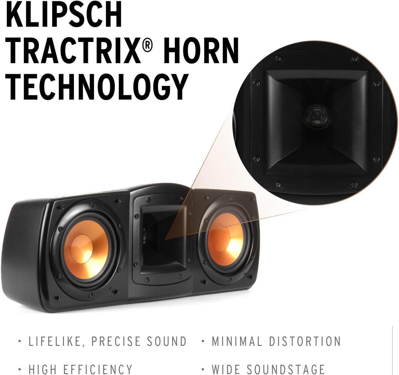 Alt view image 2 of 5 - Klipsch Synergy Black Label C-200 Center Channel Speaker for Crystal-Clear Dialogue and Vocals with Proprietary Horn Technology, Dual 5.25" High-Output Woofers, and Dynamic 1" Tweeter in Black
