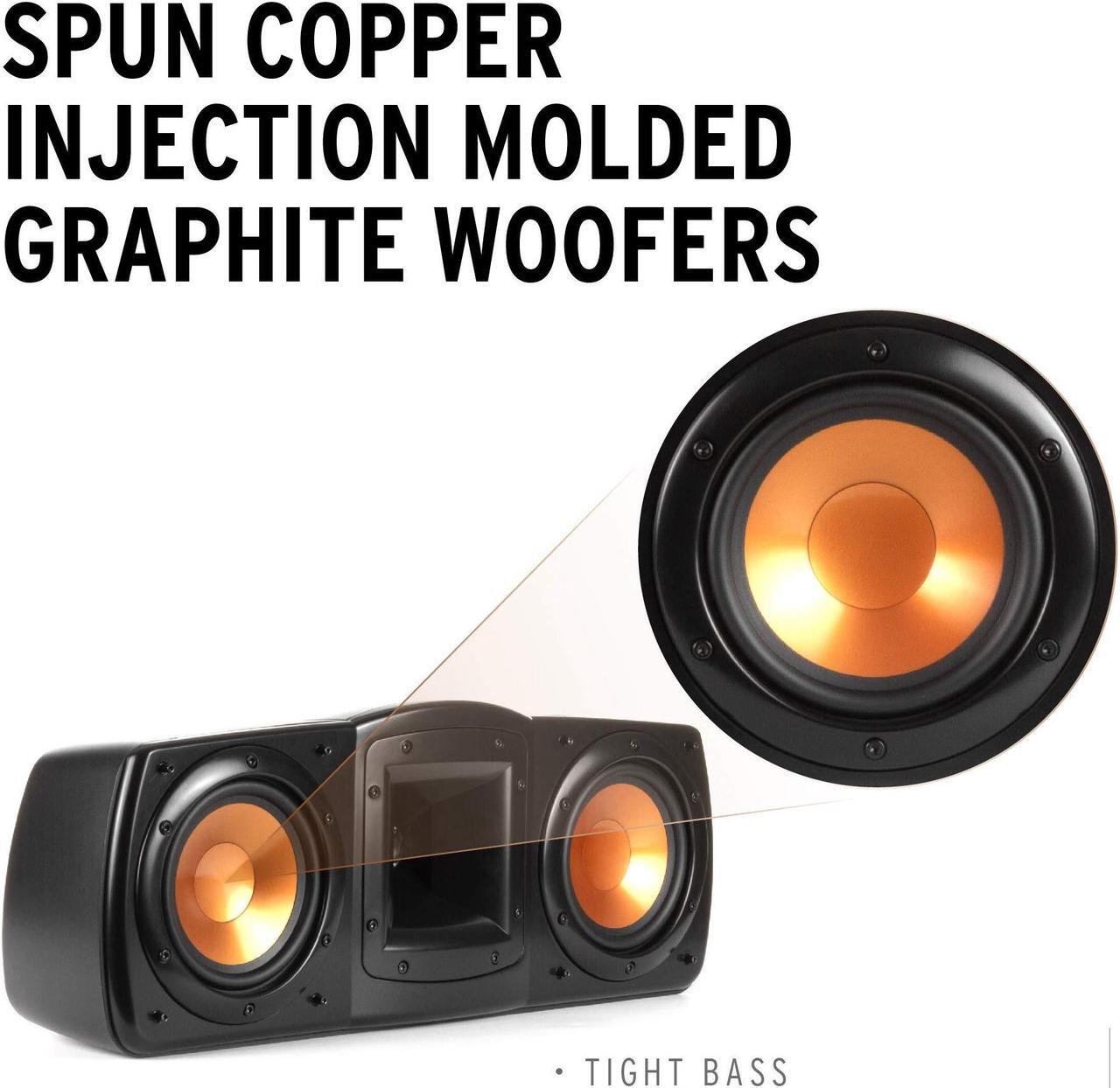 Alt view image 4 of 5 - Klipsch Synergy Black Label C-200 Center Channel Speaker for Crystal-Clear Dialogue and Vocals with Proprietary Horn Technology, Dual 5.25" High-Output Woofers, and Dynamic 1" Tweeter in Black