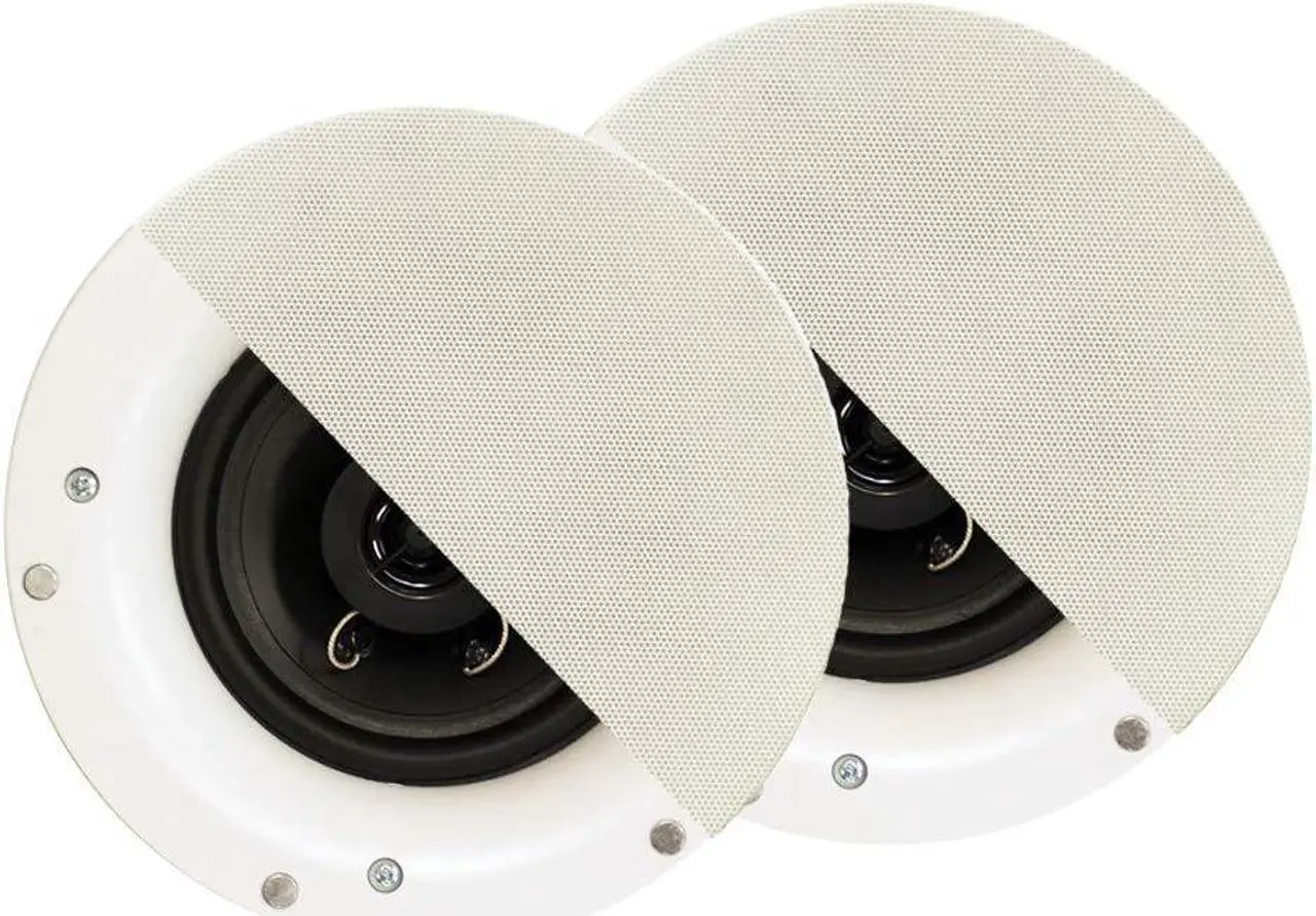 Alt view image 4 of 5 - Acoustic Audio by Goldwood R192 Frameless in Ceiling/in Wall 5 Speaker Set 2 Way Home Theater Surround Speakers, White