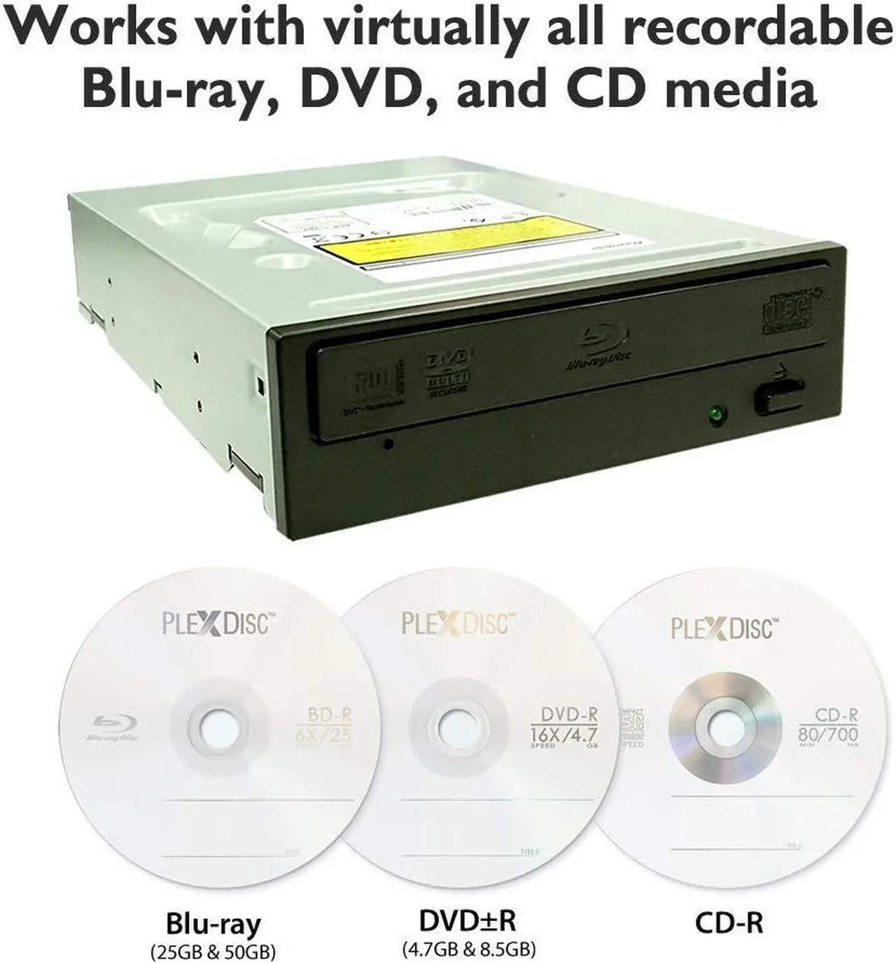 Alt view image 2 of 5 - Digital Pioneer BDR-212V 16X Blu-ray DVD CD Internal Burner Drive Bundle with Free 25GB BD-R + Software + SATA Cable + Mounting Screws