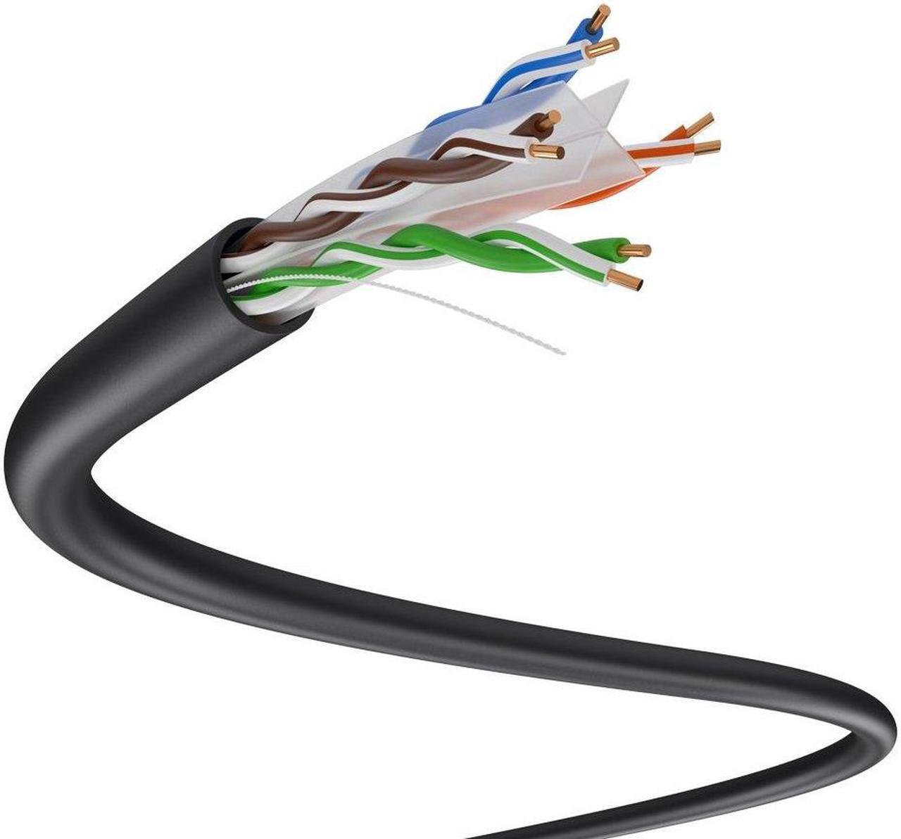 Alt view image 2 of 4 - DRIPSTONE CAT6 1000ft 23AWG 550Mhz Solid UTP Ethernet Cable RJ45 CCA Bulk Network LAN Wire RJ45 Easy Pull Box 305M (Black)