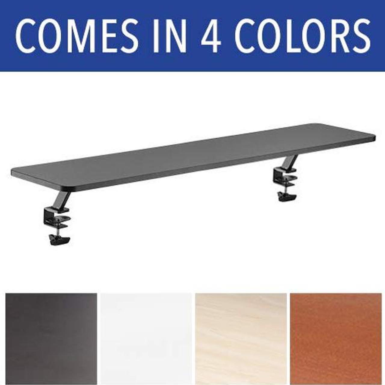Alt view image 2 of 5 - Stand Steady 55 Inch Clamp On Desk Shelf | Large Monitor Riser Supports 3 Screens for Extra Storage | Ergonomic Monitor Stand Securely Attaches to Surface with Clamp Base - No Screws (55 in/Cherry)