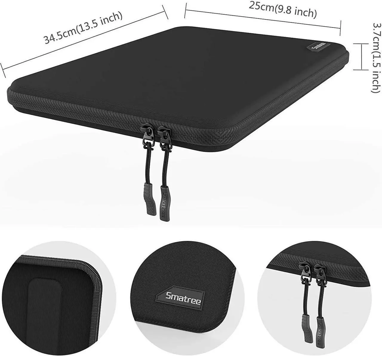 Alt view image 3 of 5 - Smatree Hard Waterproof Sleeve Bag for 13.6 inch MacBook Air M4 2025/M3 2024 A3313/2023, for 14 inch Samsung Galaxy Book4 Pro/Book4 Edge, for 14 inch Lenovo Yoga 7 2-in-1 Laptop Bag