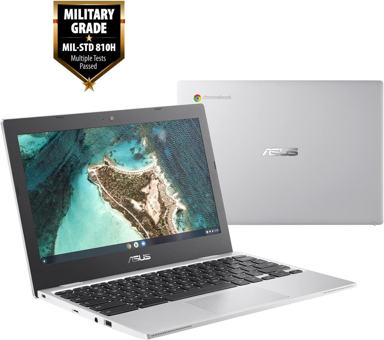 Alt view image 2 of 5 - ASUS Chromebook CX1, 11.6" HD NanoEdge Display, Intel Celeron N3350 Processor, 32GB eMMC, 4GB RAM, Chrome OS, Transparent Silver, CX1100CNA-AS42