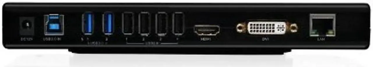 Alt view image 2 of 5 - IOGEAR USB 3.0 9 in 1 Universal Docking Station - Dual Monitor with HDMI n DVI/VGA - 2 x USB 3.0 - 4 x USB 2.0 - Gigabit Ethernet - 3.5mm Audio Out - Laptop - Ultrabook -PCs - Mac - More - GUD300