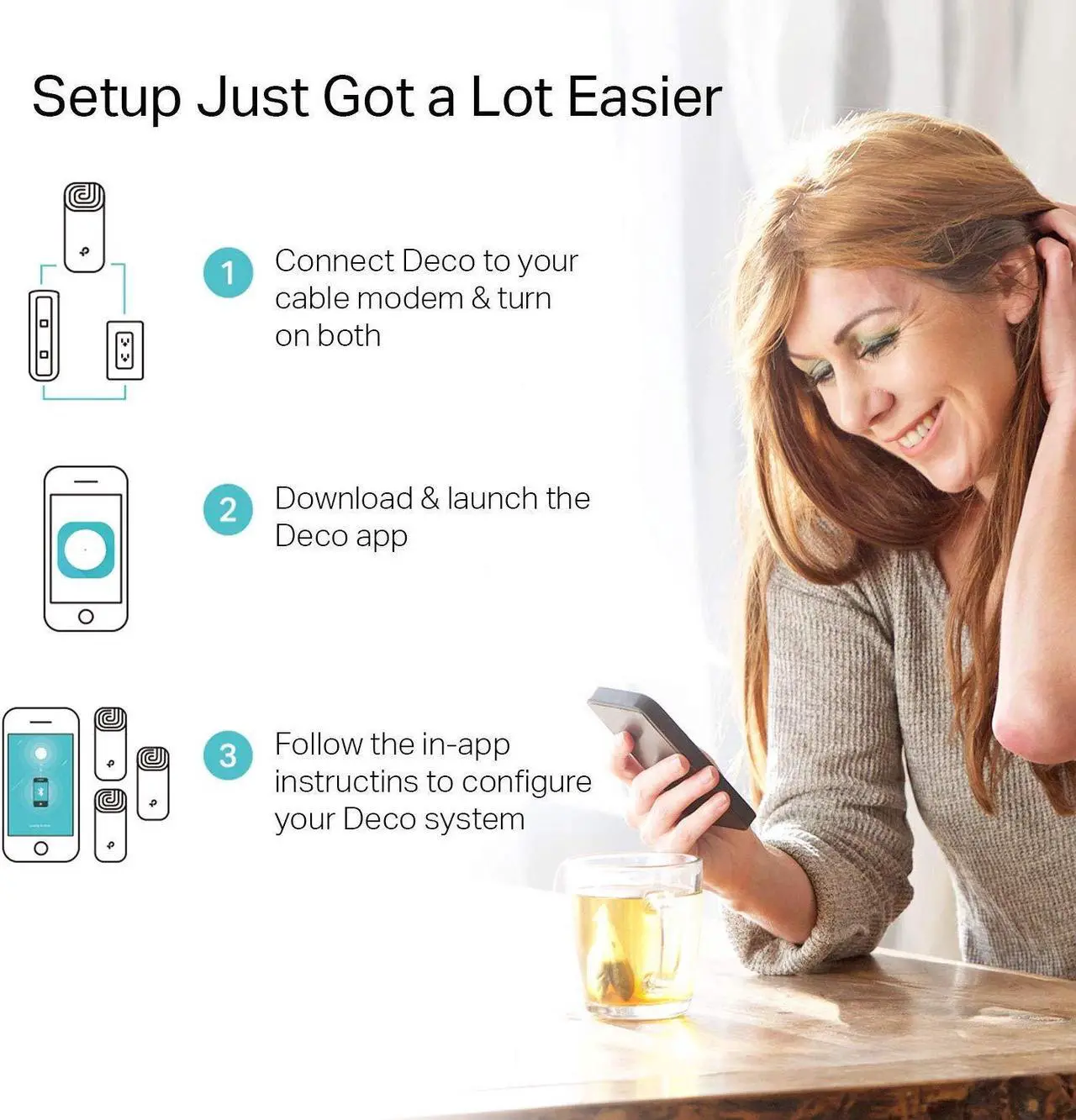 Alt view image 5 of 5 - TP-Link Deco Whole Home Mesh WiFi System - Up to 5,500 Sq.ft. Coverage, WiFi Router/Extender Replacement, Gigabit Ports, Seamless Roaming, Parental Controls, Works with Alexa(Deco M4 3-Pack)