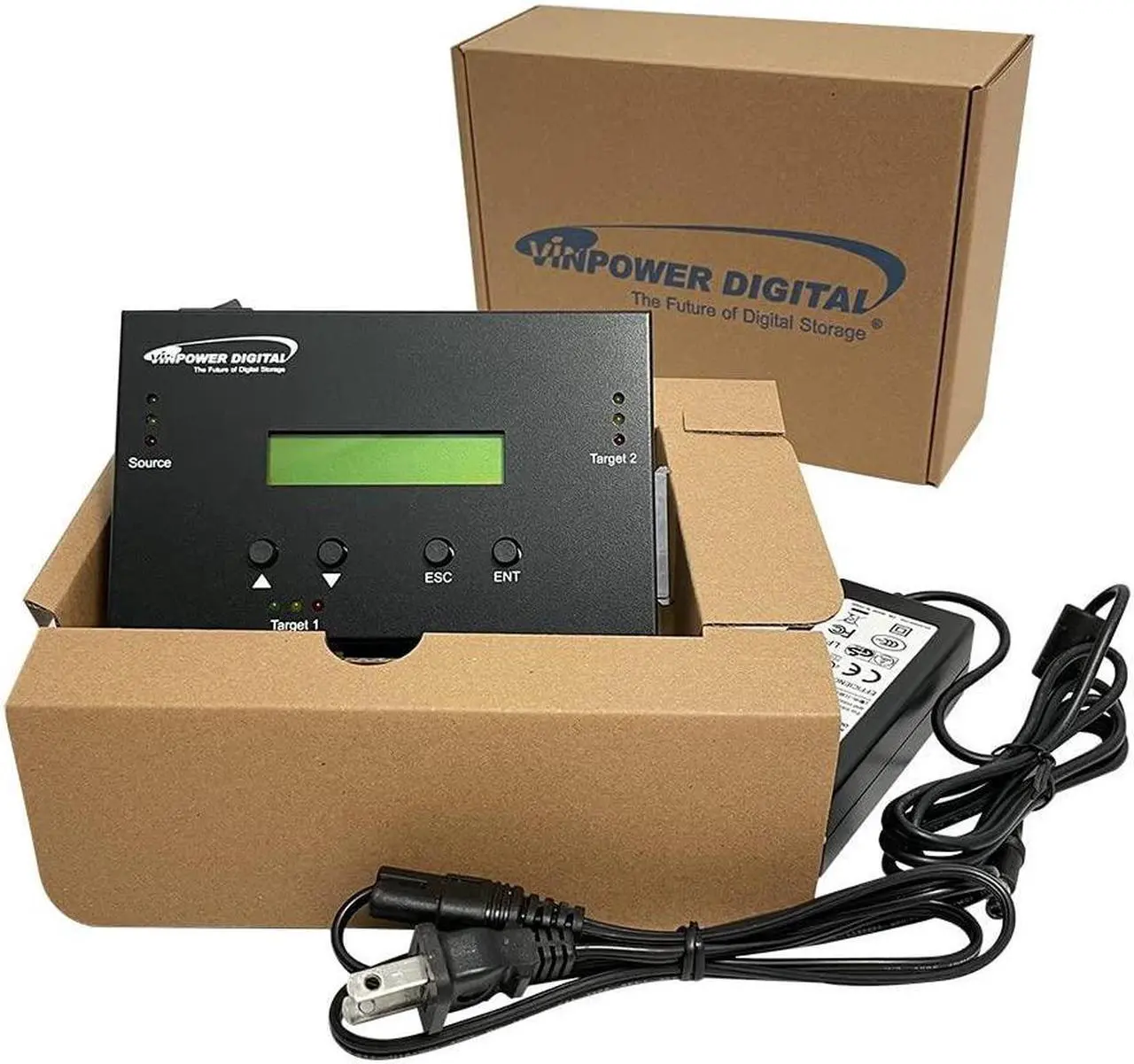 Alt view image 3 of 5 - Vinpower Digital 1 to 2 SATA 2.5" & 3.5" Hard Disk Drive/Solid State Drive (HDD/SSD) Clone Duplicator and DOD Level Eraser