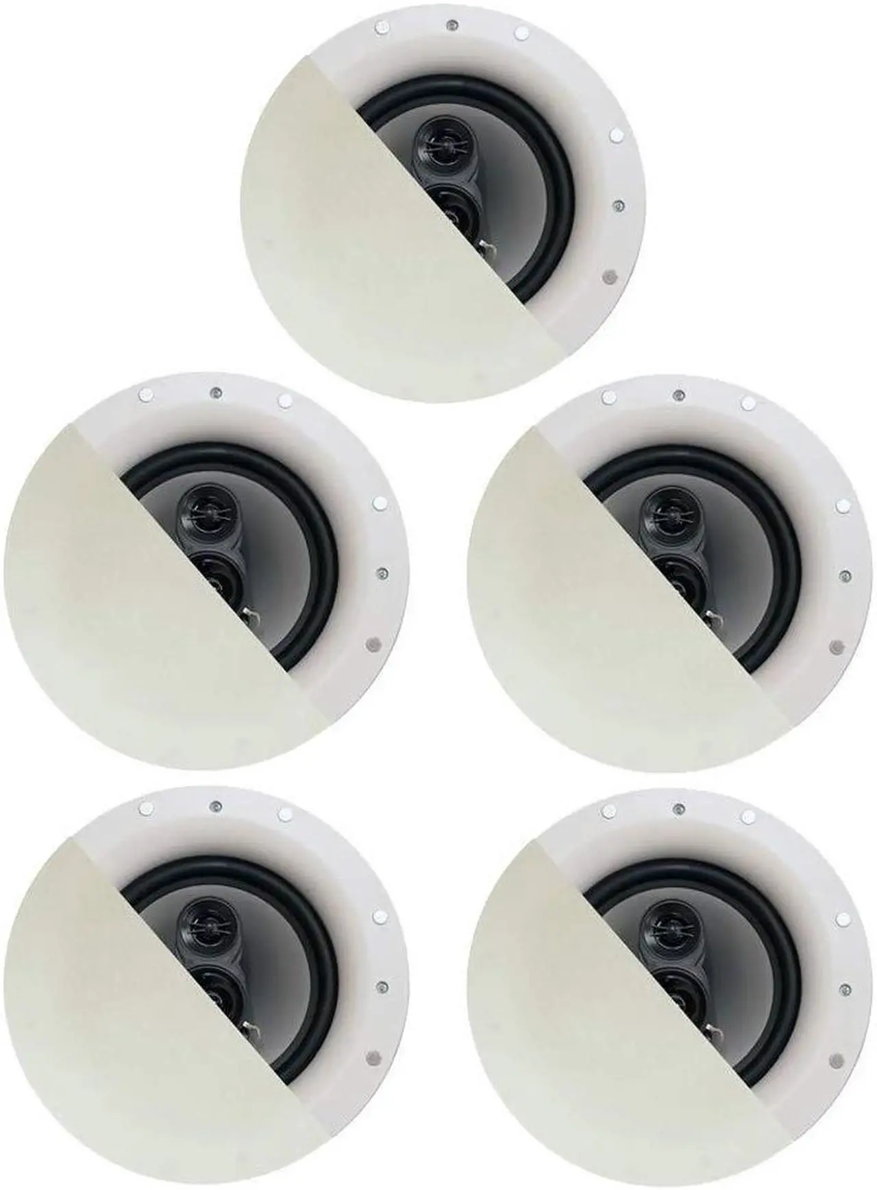 Main image of Acoustic Audio by Goldwood CSic84 Frameless 8" in Ceiling 5 Speaker Set 3 Way Home Theater Speakers, White, (Model: CSic84-5S)