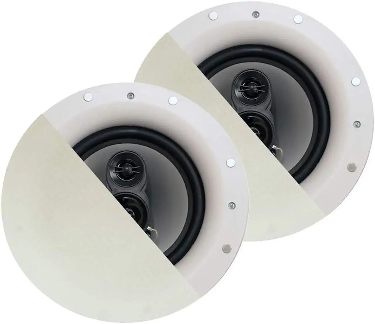 Alt view image 3 of 5 - Acoustic Audio by Goldwood CSic84 Frameless 8" in Ceiling 5 Speaker Set 3 Way Home Theater Speakers, White, (Model: CSic84-5S)