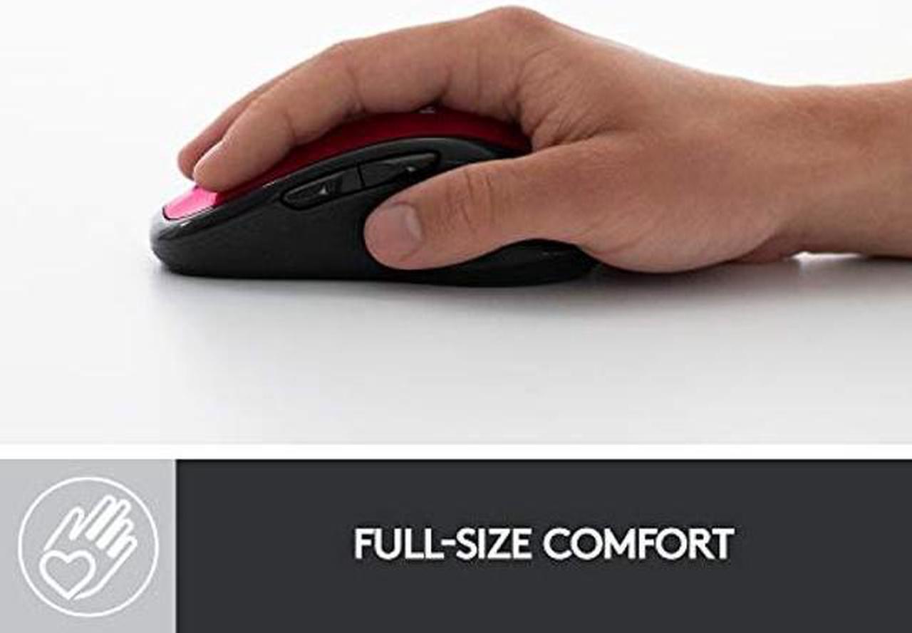 Alt view image 2 of 5 - Logitech M510 Wireless Computer Mouse - Comfortable Shape with USB Unifying Receiver, Back/Forward Buttons and Side-to-Side Scrolling - Red