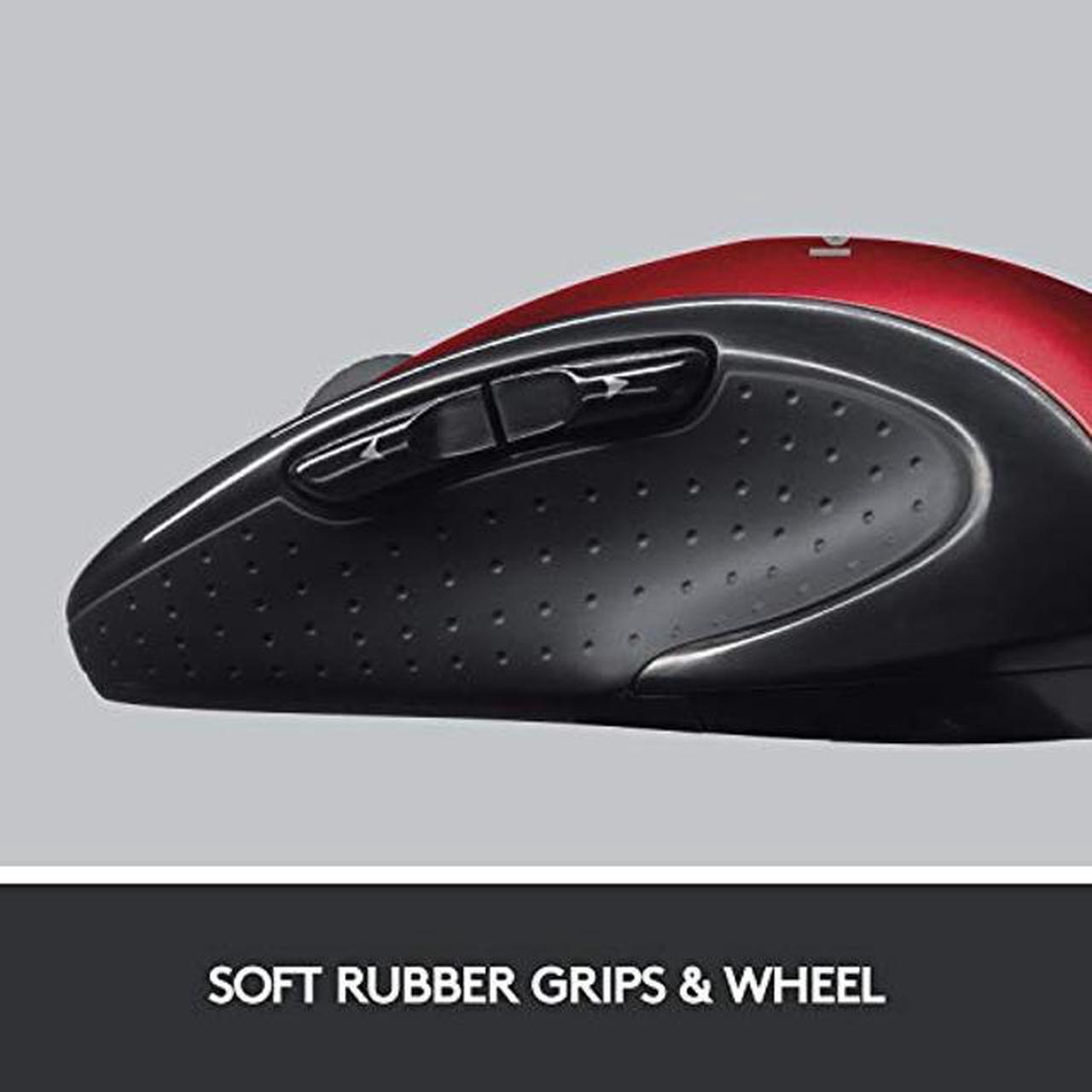 Alt view image 3 of 5 - Logitech M510 Wireless Computer Mouse - Comfortable Shape with USB Unifying Receiver, Back/Forward Buttons and Side-to-Side Scrolling - Red
