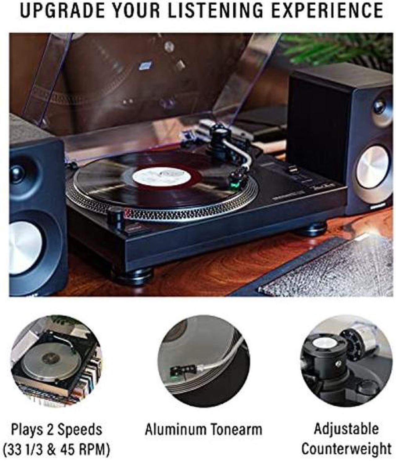 Alt view image 2 of 5 - Crosley C100BT-BK Belt-Drive Bluetooth Turntable Record Player with Adjustable Counterweight, Black