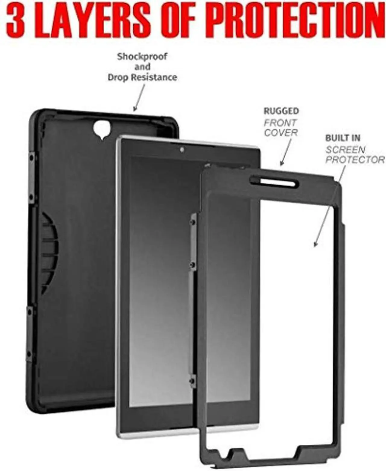Alt view image 5 of 5 - Verizon Rugged Case for Samsung Galaxy Tab E 9.6" Tablet - Black