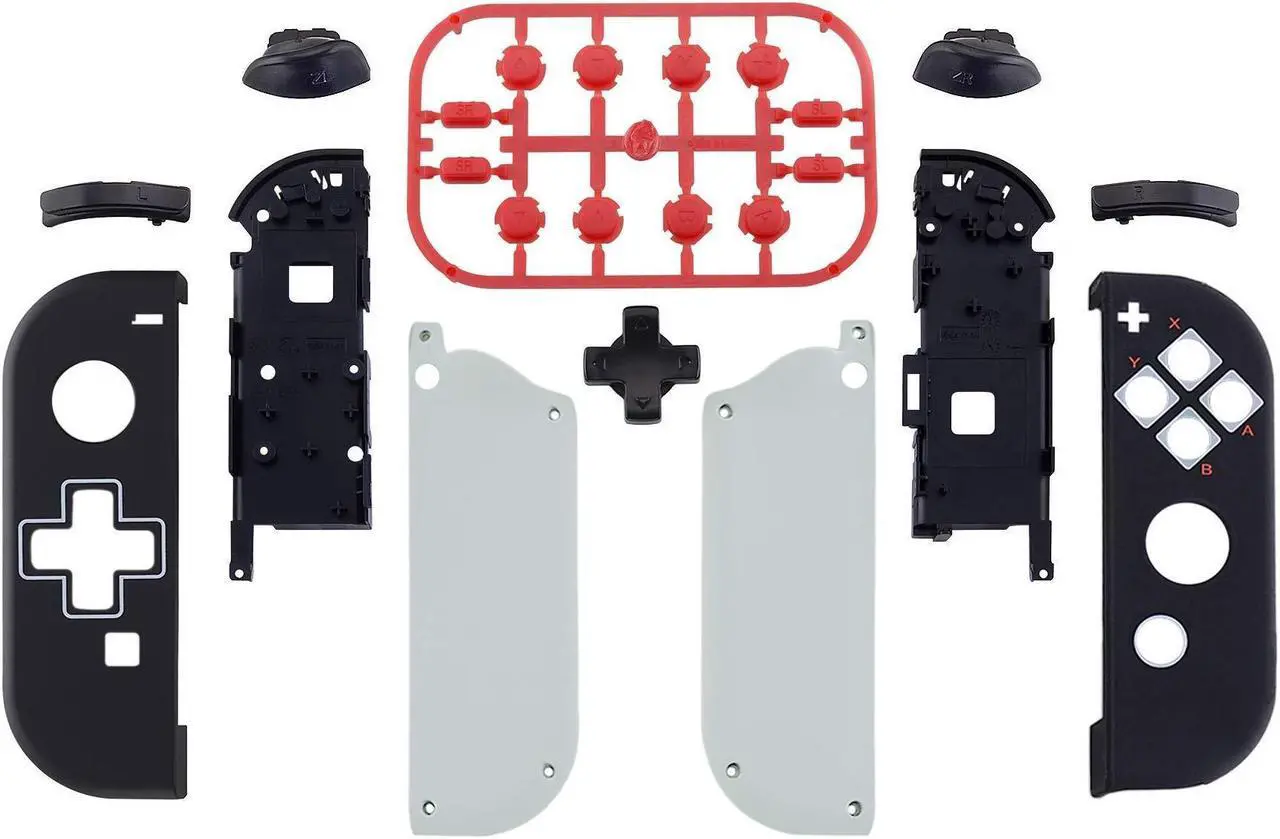 Alt view image 2 of 5 - eXtremeRate Classics NES Style Soft Touch Back Plate for Nintendo Switch Console, NS Joycon Handheld Controller Housing (D-Pad Version) with Full Set Buttons, DIY Replacement Shell for Nintendo Switch