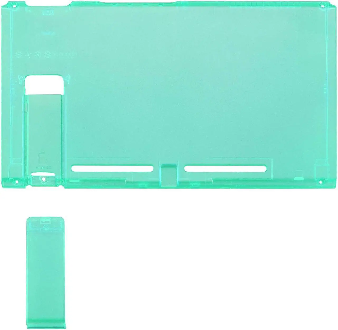 Alt view image 2 of 5 - eXtremeRate Clear Emerald Green Faceplate Backplate DIY Replacement Housing Shell Case for Nintendo Switch Console with Kickstand  JoyCon Console NOT Included