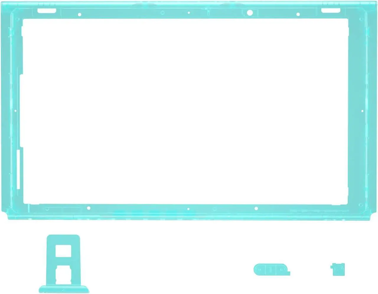 Alt view image 3 of 5 - eXtremeRate Clear Emerald Green Faceplate Backplate DIY Replacement Housing Shell Case for Nintendo Switch Console with Kickstand  JoyCon Console NOT Included
