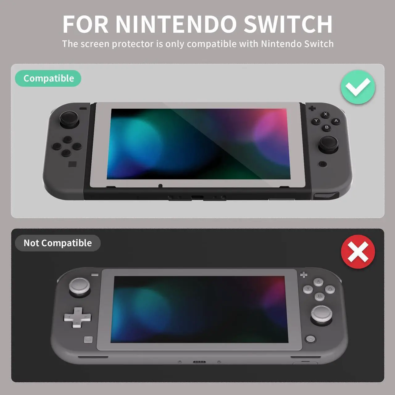 Alt view image 3 of 5 - eXtremeRate Classics SNES Style Dpad Version Joycon Handheld Controller Housing Buttons, Custom Replacment Shell Case with Colorful Border Tempered Glass Screen Protector for Nintendo Switch Joy-Con