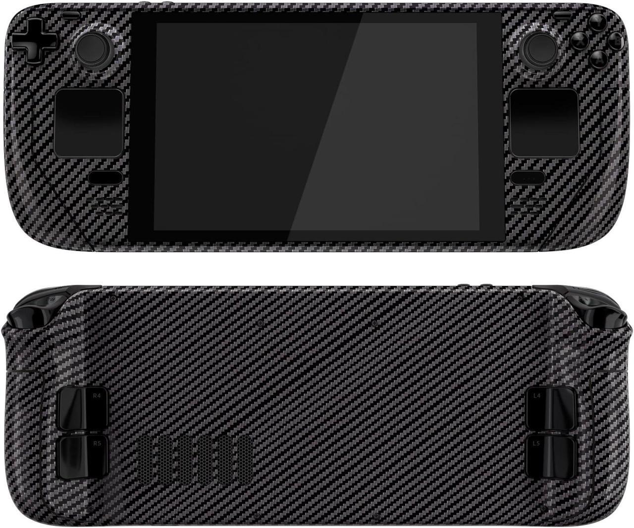 Alt view image 4 of 5 - eXtremeRate Graphite Carbon Fiber Pattern Custom Glossy Faceplate Back Plate Shell for Steam Deck LCD, Handheld Console Replacement Housing Case, DIY Full Set Shell with Buttons for Steam Deck Console
