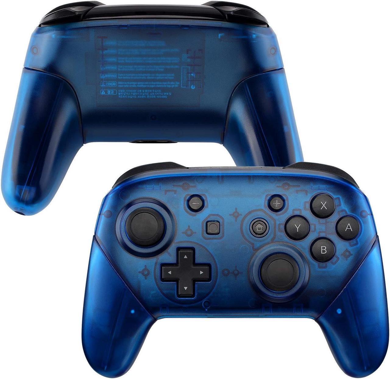 Alt view image 5 of 5 - eXtremeRate Clear Blue Replacement Full Set Shell for Nintendo Switch & Switch Pro Controller