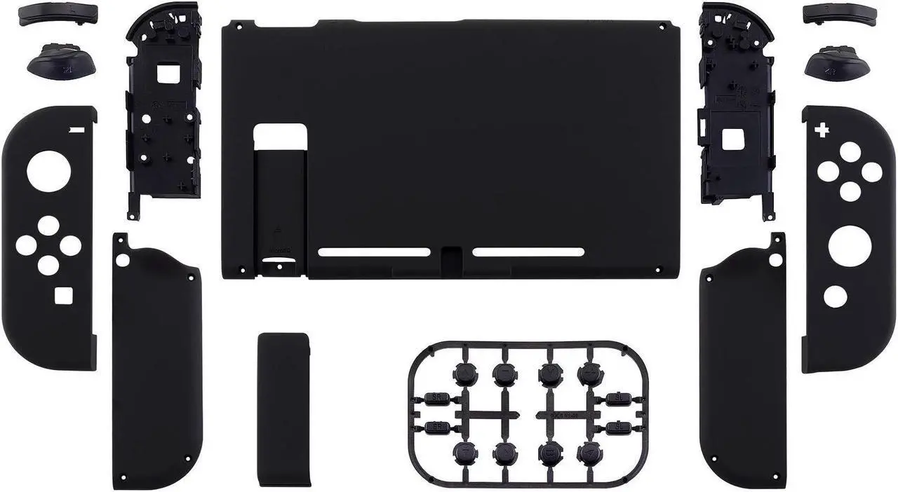 Alt view image 3 of 5 - eXtremeRate Black Front Back Plate for Nintendo Switch Console, NS Joycon Handheld Controller Housing with Full Set Buttons, Full Set Replacement Shell for Nintendo Switch - Switch NOT Included
