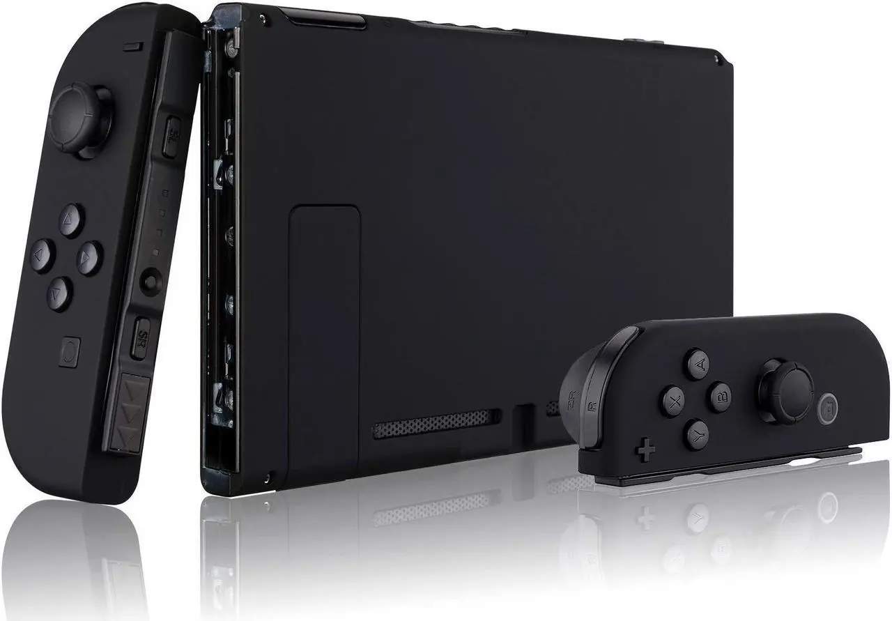 Alt view image 5 of 5 - eXtremeRate Black Front Back Plate for Nintendo Switch Console, NS Joycon Handheld Controller Housing with Full Set Buttons, Full Set Replacement Shell for Nintendo Switch - Switch NOT Included