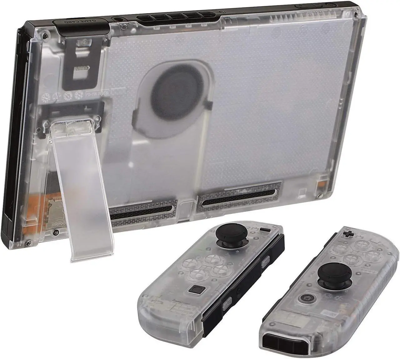 Alt view image 4 of 5 - eXtremeRate Clear Front Back Plate for Nintendo Switch Console, NS Joycon Handheld Controller Housing with Full Set Buttons, Replacement Shell for Nintendo Switch - Switch NOT Included