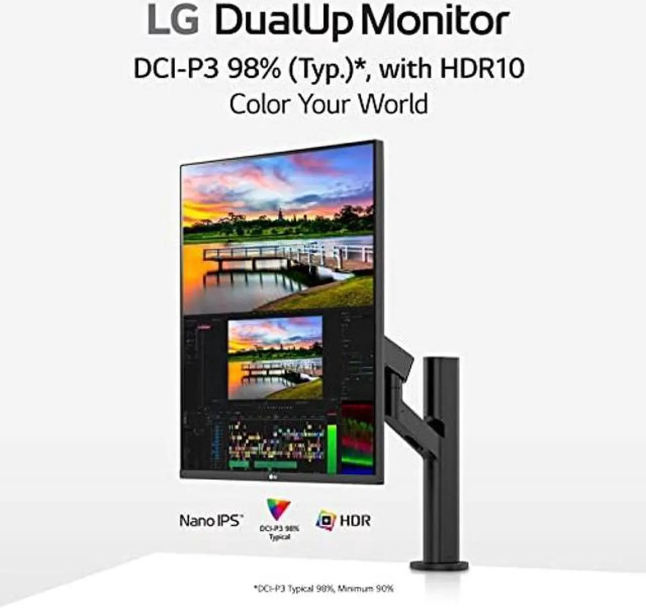 Alt view image 3 of 5 - LG 28MQ780-B 28 Inch SDQHD (2560 x 2880) Nano IPS DualUp Monitor with Ergo Stand, DCI-P3 98% (Typ.) with HDR10, USB Type-C (90W PD) - Black