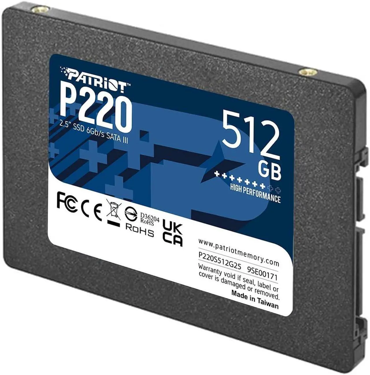 Alt view image 2 of 4 - Patriot Memory P220 512GB Internal SSD - SATA 3 2.5" - Solid State Drive - P220S512G25