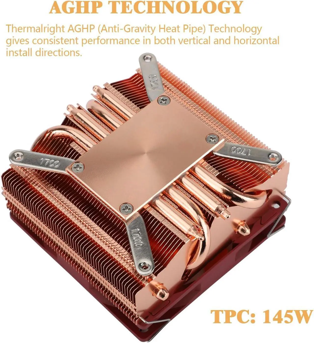 Alt view image 2 of 5 - Thermalright AXP90-X53 Full Low Profile ITX CPU Air Cooler, 53mm Height, TL-9015R Slim PWM Fan, AGHP Technology,for AMD AM4 AM5/Intel 1700/1150/1151/1155/1156/1200(Pure Copper Version)