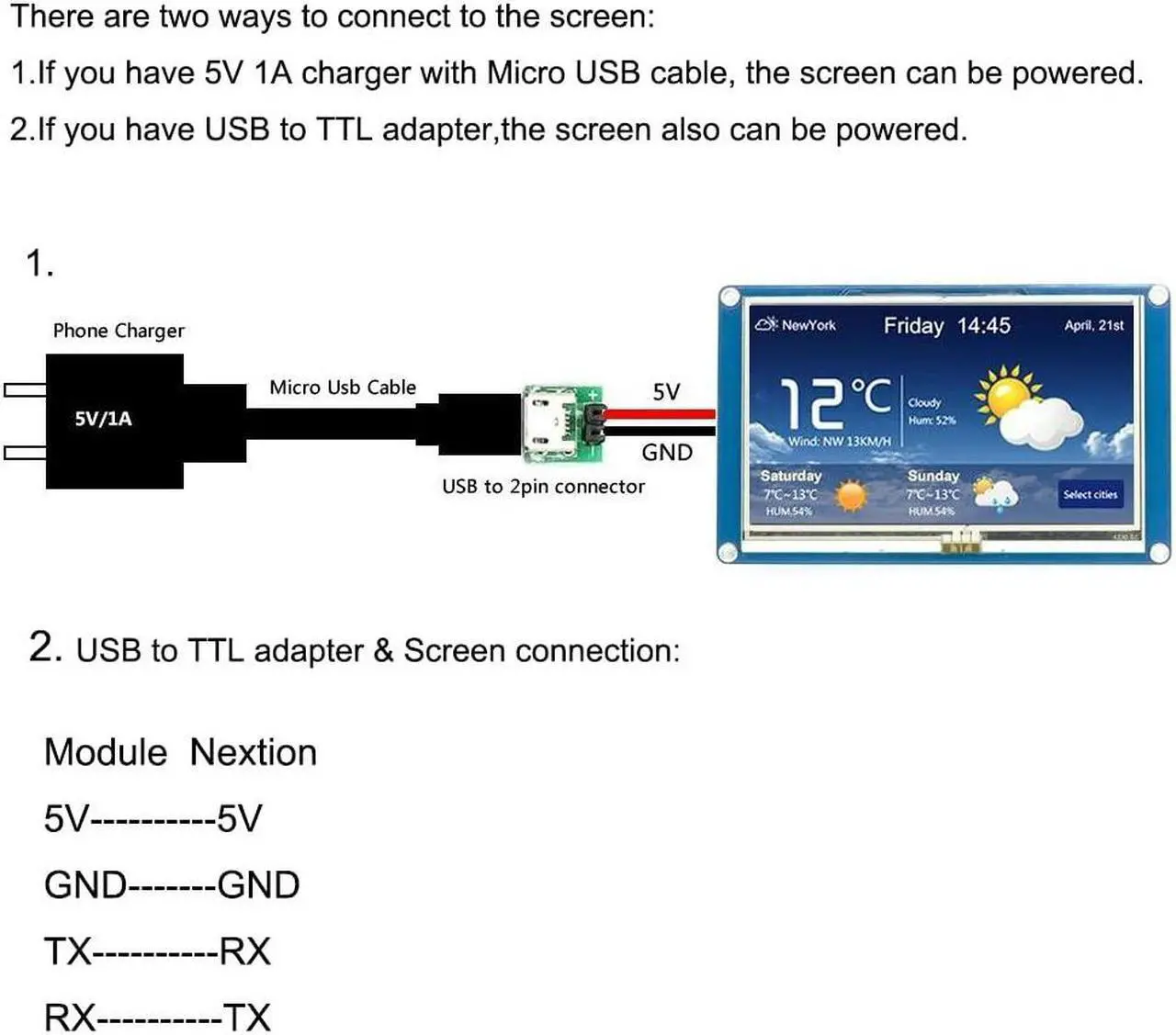 Alt view image 4 of 5 - Ferwooh Nextion Basic Display 7.0'' NX8048T070 7.0inch TFT Resistive Touch Screen Panel 800x480 UART HMI Intelligent LCD Display Module