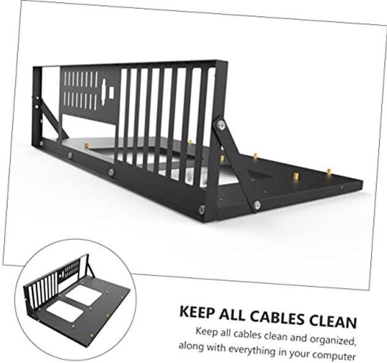 Alt view image 2 of 5 - Mikikit Motherboard Holder Crypto Mining Rig Case Motherboard Shelf Bitcoin Miner Rig Case Mining Stackable Frame Bitcoin Mining Accessories Computer Shell Cold Rolled Steel Plate