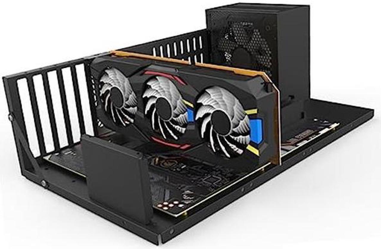 Alt view image 4 of 5 - Mikikit Motherboard Holder Crypto Mining Rig Case Motherboard Shelf Bitcoin Miner Rig Case Mining Stackable Frame Bitcoin Mining Accessories Computer Shell Cold Rolled Steel Plate