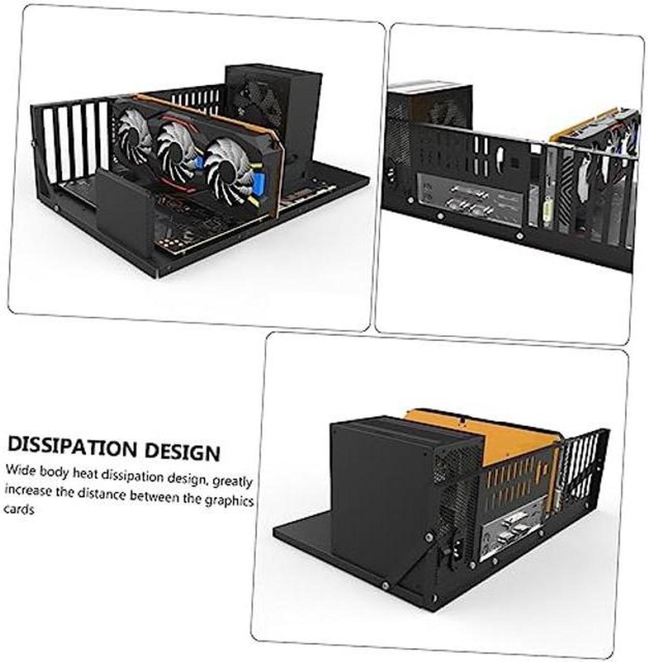 Alt view image 5 of 5 - Mikikit Motherboard Holder Crypto Mining Rig Case Motherboard Shelf Bitcoin Miner Rig Case Mining Stackable Frame Bitcoin Mining Accessories Computer Shell Cold Rolled Steel Plate