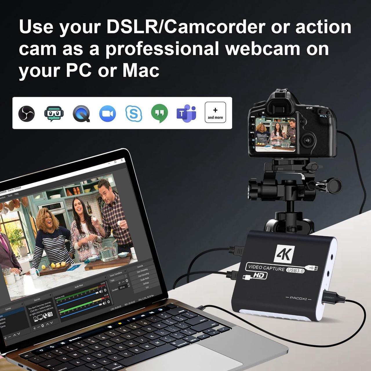 Alt view image 4 of 5 - USB 3.0 Video Capture Card,1080P HDMI Recorder Game Capture Card for Windows/Mac OS,Compatible with Switch/PS5/PS4/Xbox/PC/Camera for OBS,Twitch,TikTok,YouTube Live Streaming and Recording
