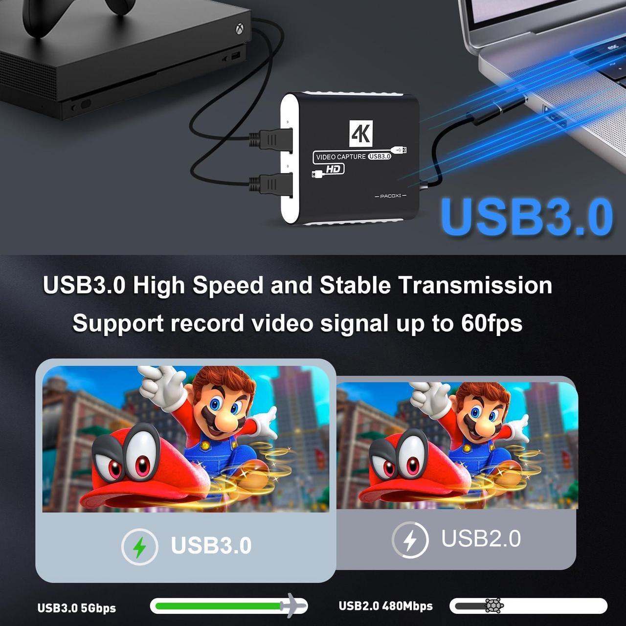 Alt view image 3 of 5 - USB 3.0 Video Capture Card,1080P HDMI Recorder Game Capture Card for Windows/Mac OS,Compatible with Switch/PS5/PS4/Xbox/PC/Camera for OBS,Twitch,TikTok,YouTube Live Streaming and Recording