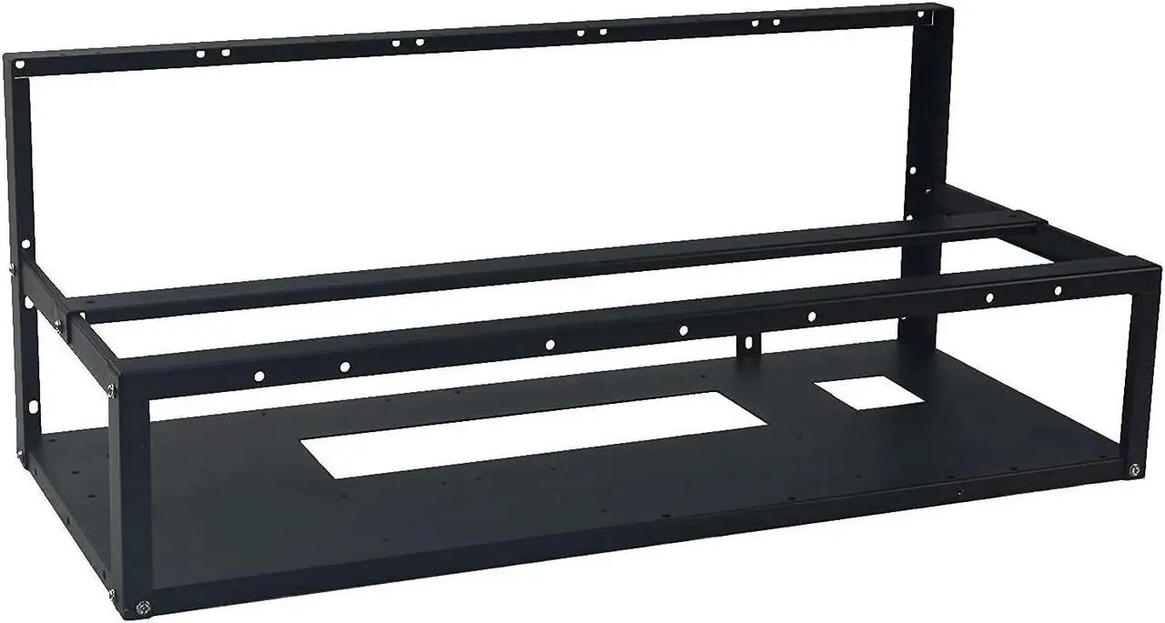 Main image of 12 GPU Mining Rig Frame, Steel Open Air Miner Rig Case Support for Dual ATX, Bitcoin Miner Mining Rack for ETH Crypto Coin Currency Mining, Support to Dual Power Supply, Frame ONLY
