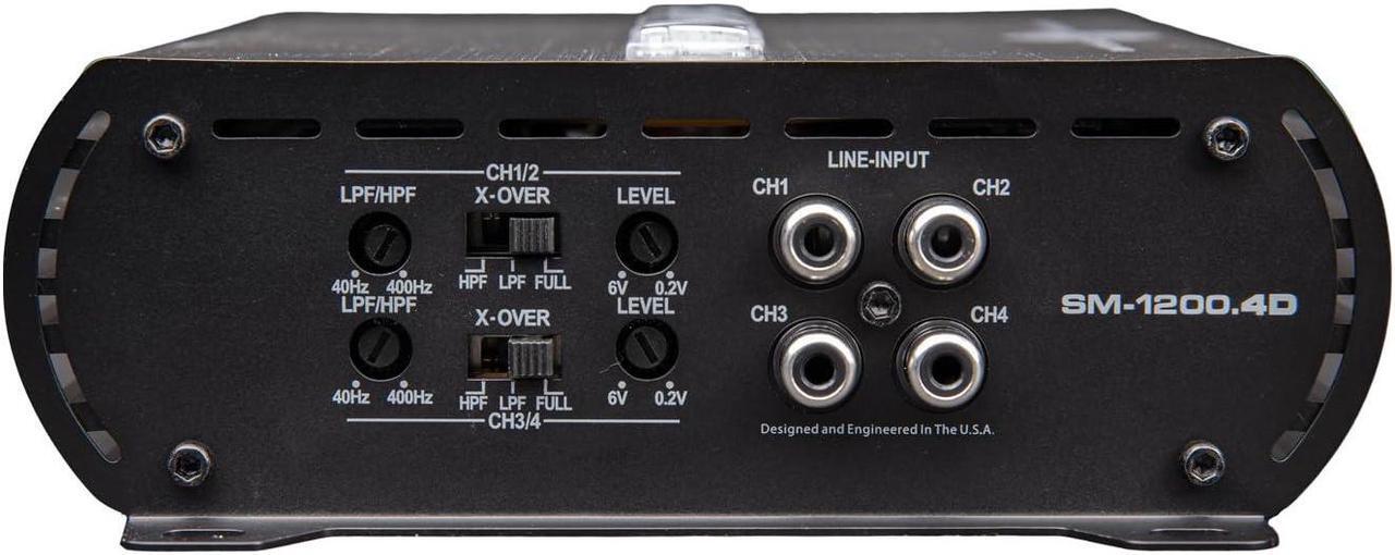 Alt view image 3 of 5 - Autotek Street Machine SM-1200.4D 1200 Watt Four Channel Car Audio Amplifier - High Output, Class D, 2, 4, Mono Bridged at 4 Ohm Stable, Low Level Input, Mosfet Power Supply