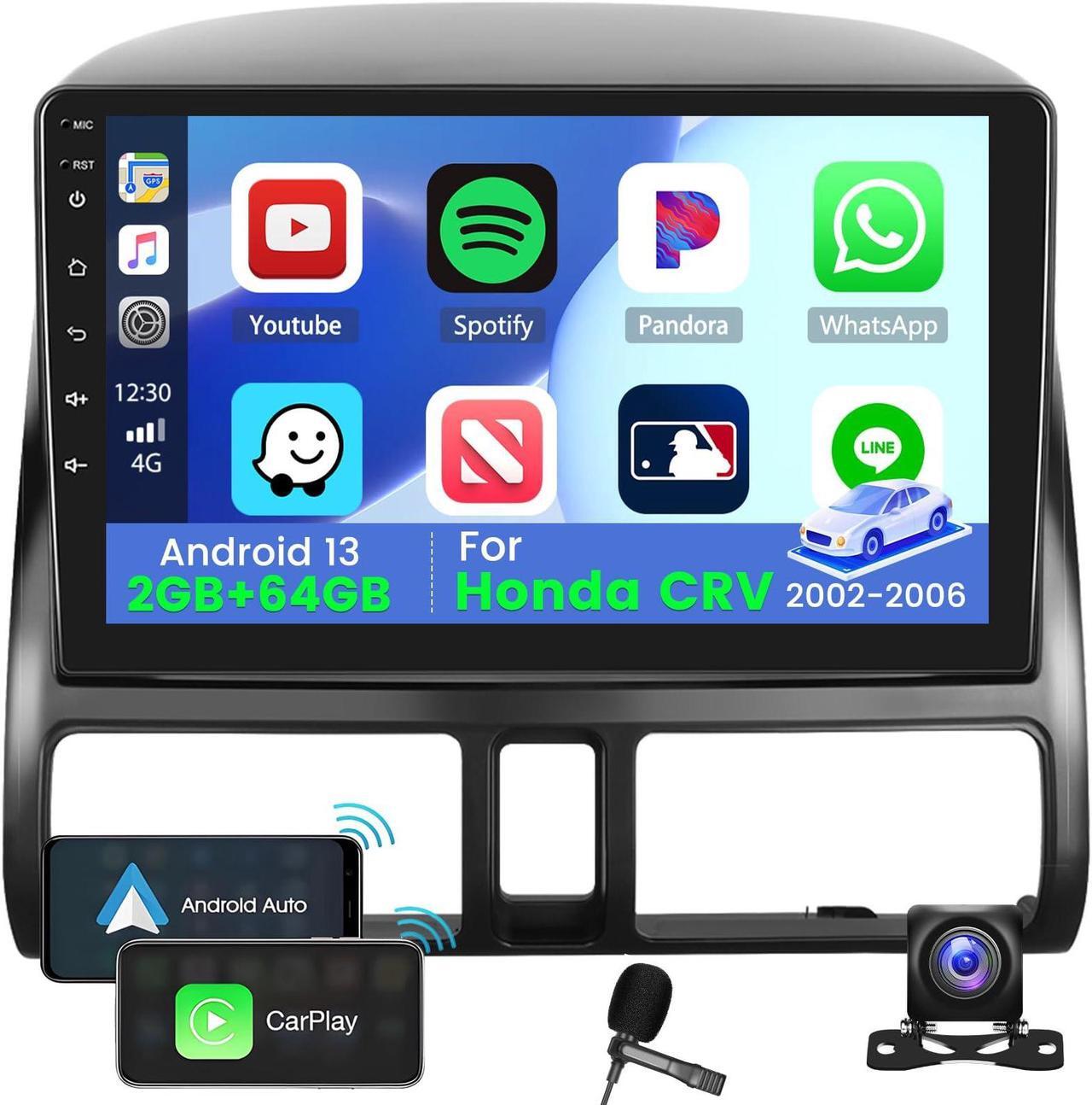 Main image of 2G+64G Android 13 Stereo Dash Kit for Honda CRV 2002-2006 with Wireless Carplay Android Auto, 9 Inch Touch Screen Radio with GPS Navigation HiFi FM RDS Backup Camera