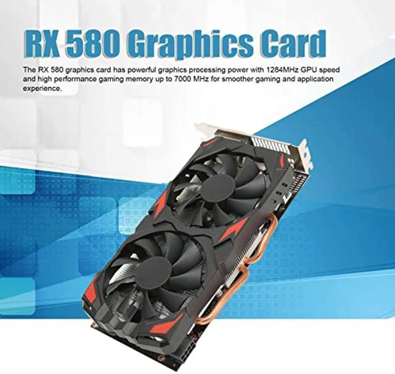 Alt view image 2 of 5 - Yoidesu Gaming Graphics Card, 8GB GDDR5, PCI Express 3.0, 256-bit 8K Video Gaming Computer GPU Graphics Card, 2 Cooling Fans Metal Backplate, for Gaming Desktop PC