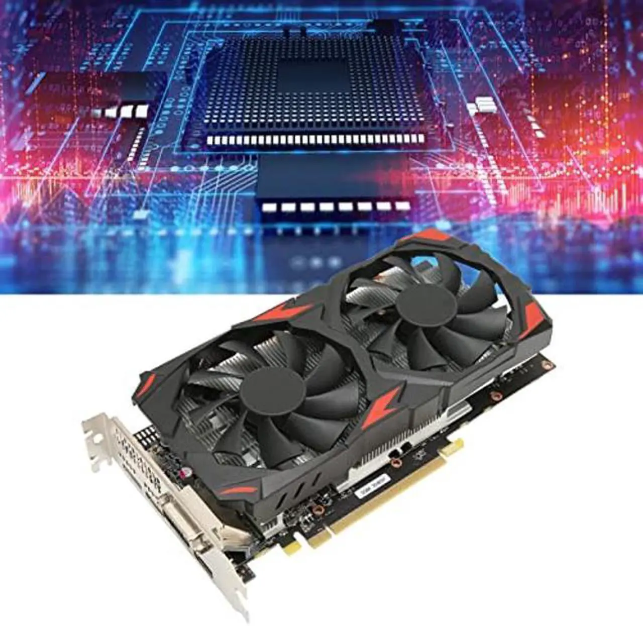 Alt view image 4 of 5 - Yoidesu Gaming Graphics Card, 8GB GDDR5, PCI Express 3.0, 256-bit 8K Video Gaming Computer GPU Graphics Card, 2 Cooling Fans Metal Backplate, for Gaming Desktop PC