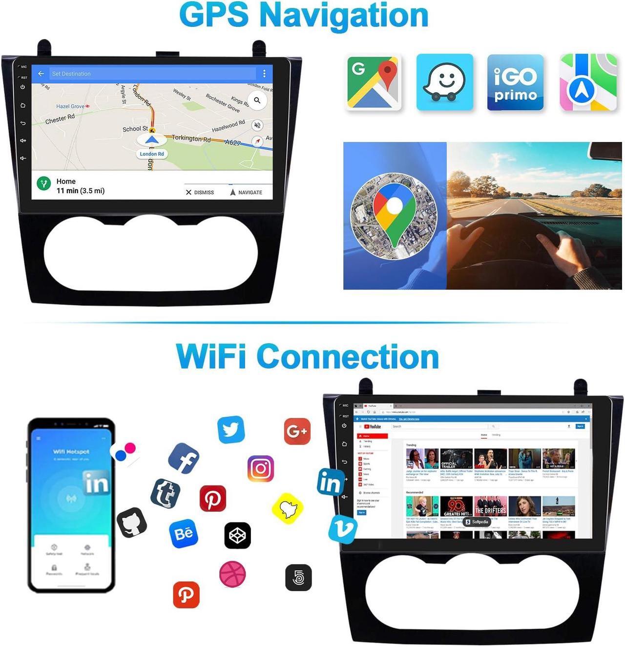Alt view image 4 of 5 - Android Car Stereo for Nissan Altima Teana 2008-2012 Radio with Wireless CarPlay Android Auto, 2G+32G 9" Touchscreen Car Radio with GPS Navigation WiFi Bluetooth Mirroring RDS FM Radio Backup Camera