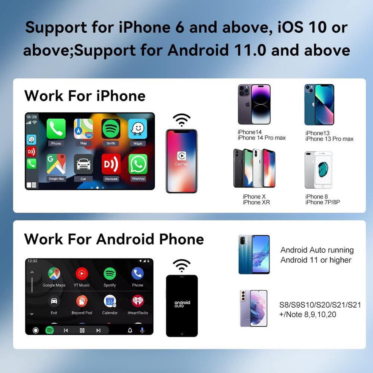 Alt view image 2 of 5 - Carlinkit 2Air 5.0 CarPlay Adapter,2-Dual-Convert Wired CarPlay to Wireless & Wired Android Auto to Wireless,for Wired CarPlay and Android Auto Car
