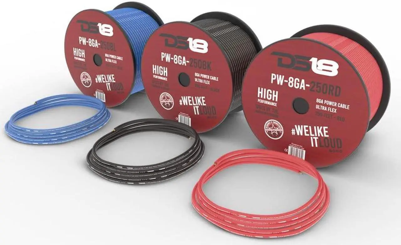 Alt view image 5 of 5 - DS18 PW-8GA-250RD 8 Gauge Wire Ultra Flex CCA Power Ground Wire Cable 250 ft - Red - Great for Wiring High Powered Car Amplifiers, Audio Home Speaker Stereo, RV Automotive, Welding Battery Cable