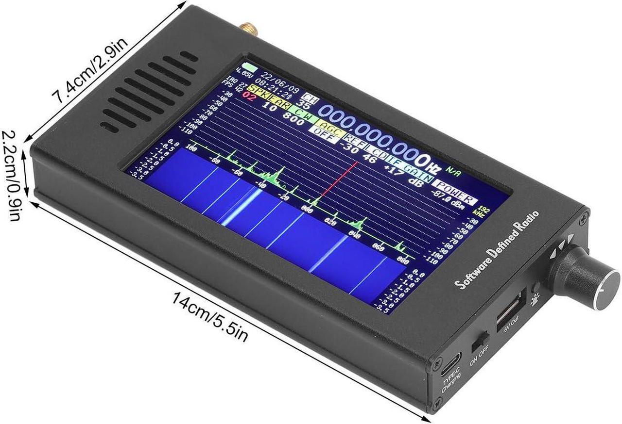 Alt view image 3 of 5 - 4.3 inch Touchscreen Portable Receiver 100KHz-149MHz SDR DSP Digital Demodulation Shortwave FM MW SSB CW HAM Radio Receiver