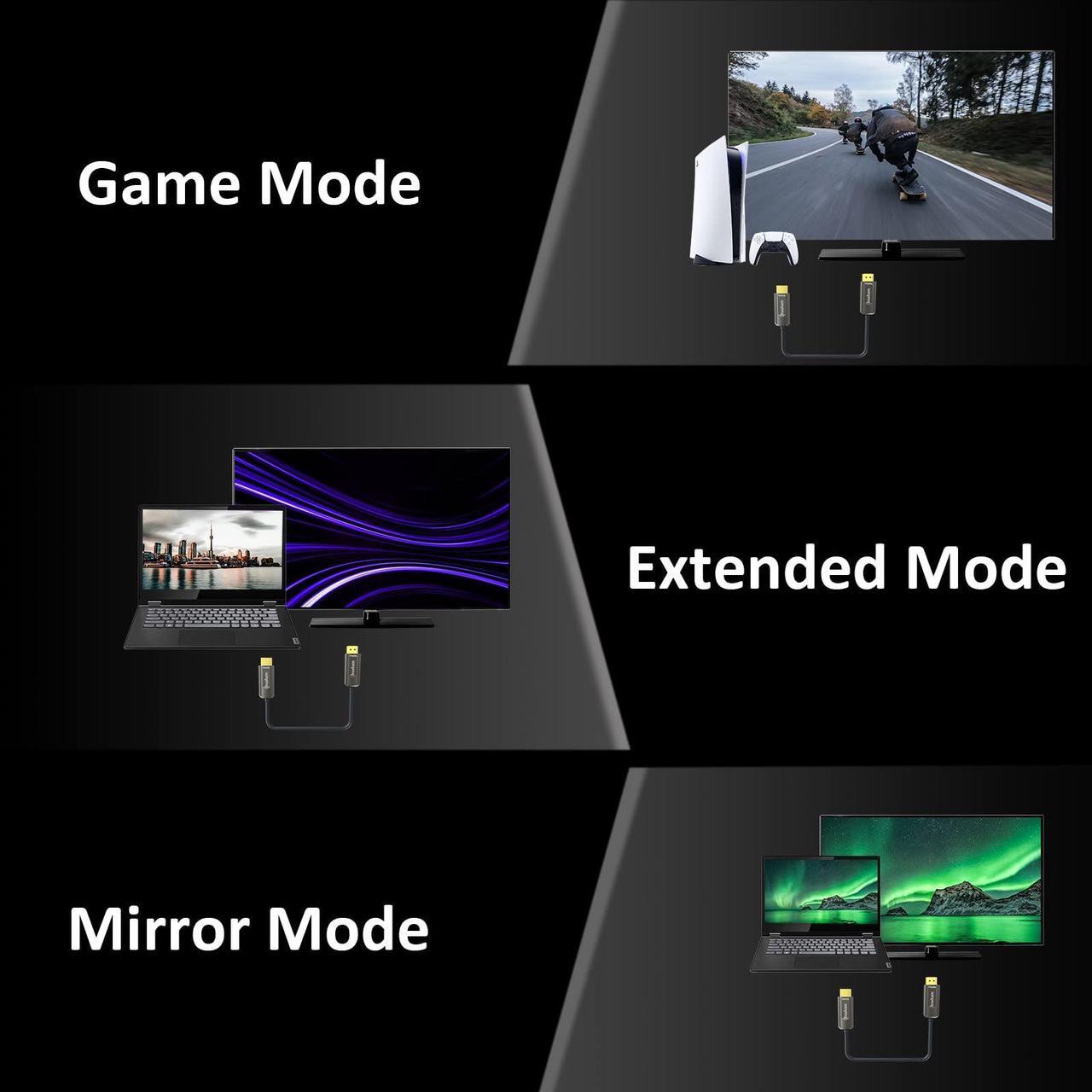Alt view image 3 of 5 - 8K Fiber Optic HDMI Cable 65.6ft,Braided Nylon 8K HDMI Cable Ultra high Speed 48Gbps,Support 8K60Hz, 4K120Hz, Dynamic HDR, eARC Compatible PS5 PS4 Xbox Apple TV Sony LG Samsung (Braided, 20m/65.6ft)