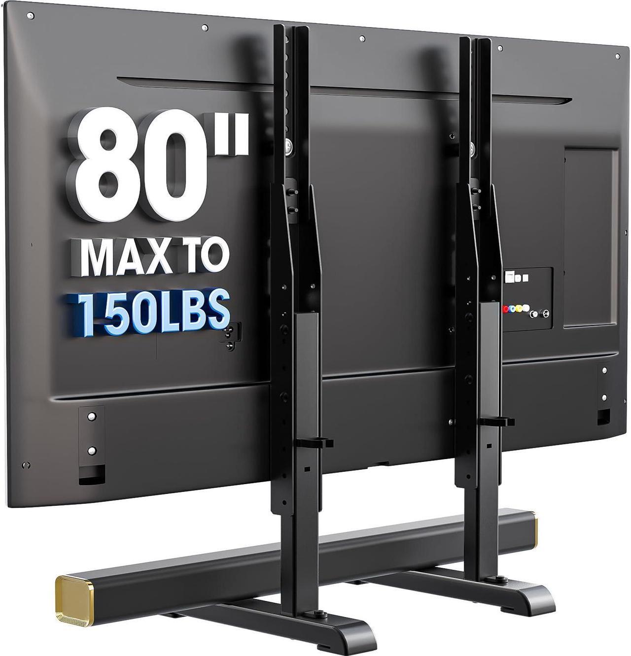 Main image of Universal TV Stand, Table Top TV Stand Base Wobble-Free Replacement for Most 24 to 80 Inch LCD LED TVs, 7 Height Adjustable TV Legs Hold up to 150lbs, Max VESA 800x500mm, Black AX10TB02