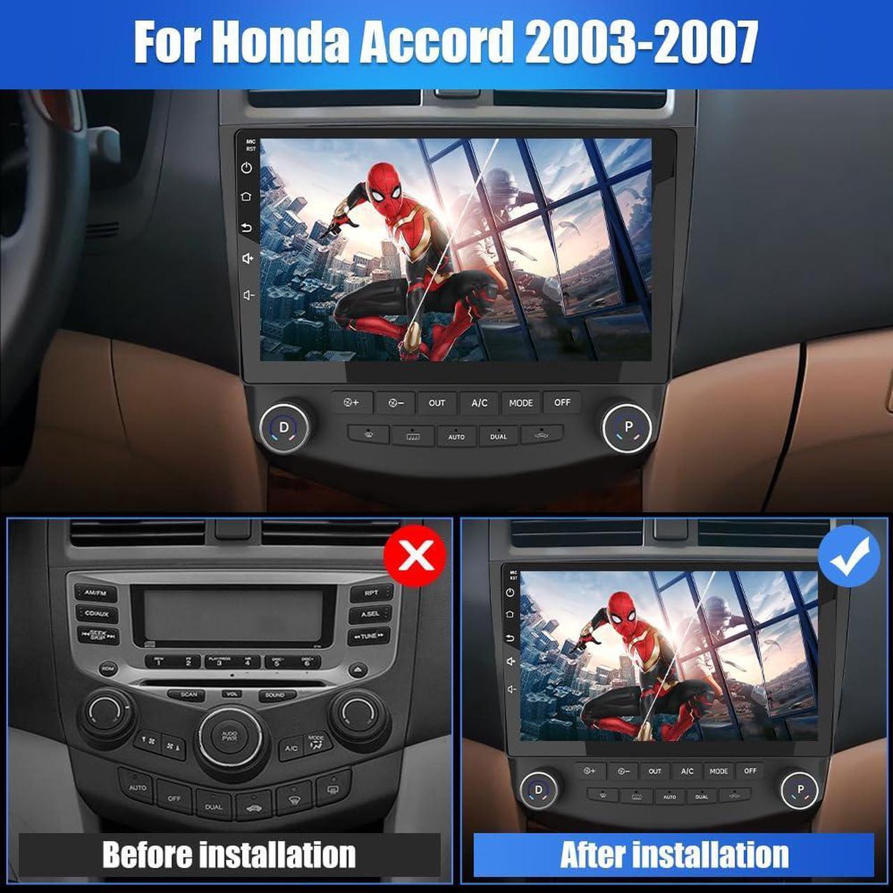 Alt view image 2 of 5 - Car Radio Stereo for Honda Accord 2003 2004 2005 2006 2007,Built-in Carplay/Android Auto 10 inch Head Unit 2G RAM 32G ROM with WiFi GPS Navigation DSP Bluetooth
