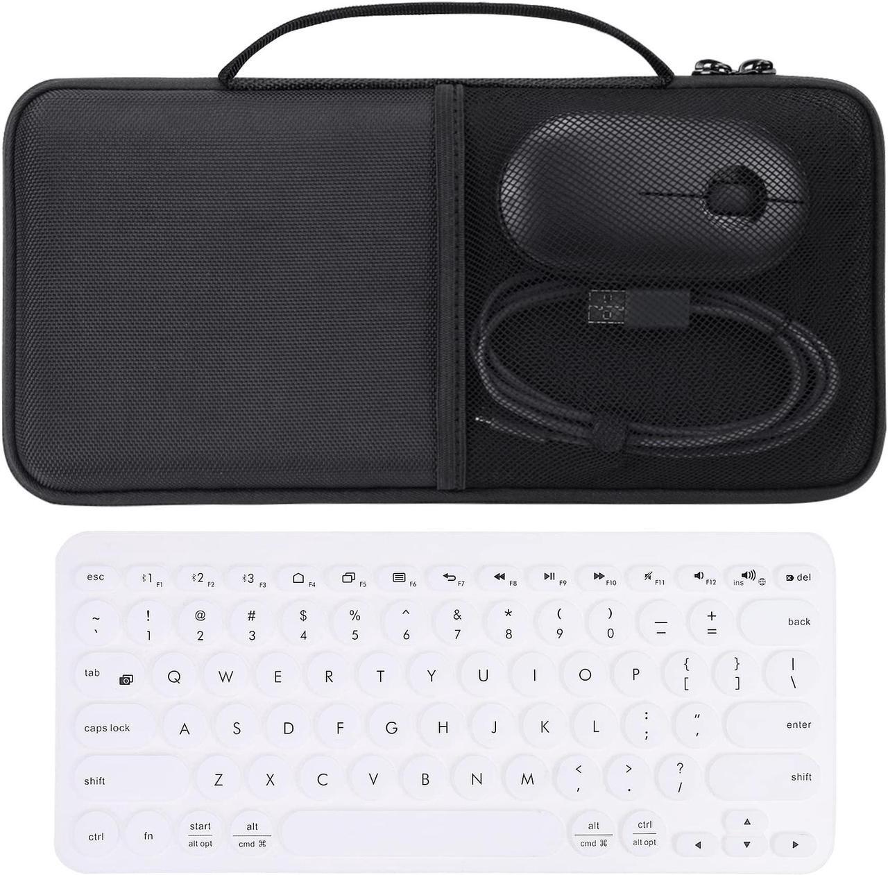 Main image of khanka Hard Carrying Case + Silicone Keyboard Cover Compatible with Logitech K380 Multi-Device/Pebble 2 Combo for Mac Keyboard + Pebble M350 M355 / 2 Combo for Mac Mouse, Case Only(Black)
