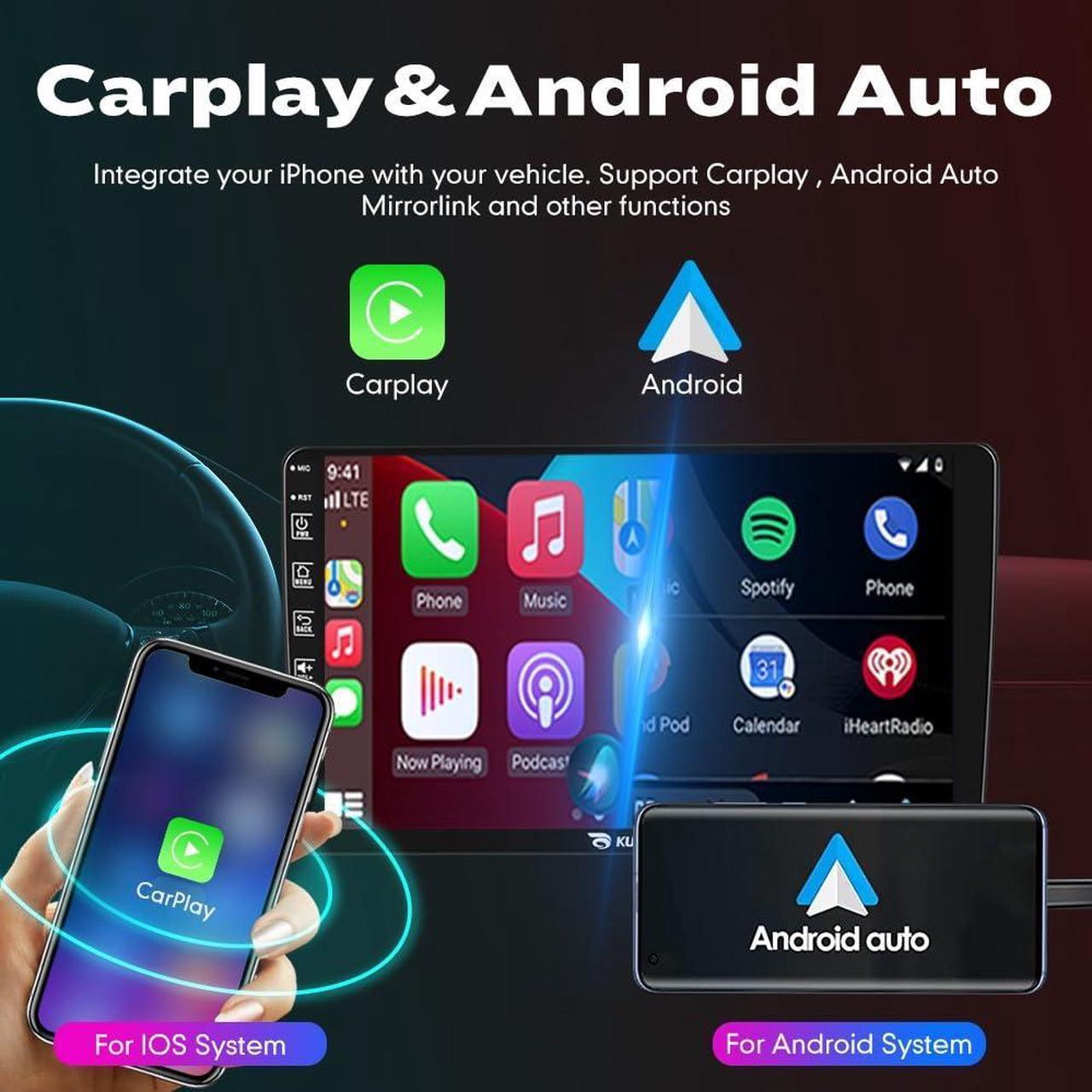 Alt view image 2 of 5 - CarPlay Android Auto Autoradio Car Navigation Stereo GPS Radio 9" IPS Touchscreen Headunit Tablet for Hyundai Sonata 2010-2014 if Applicable Quad Core 2G+32G