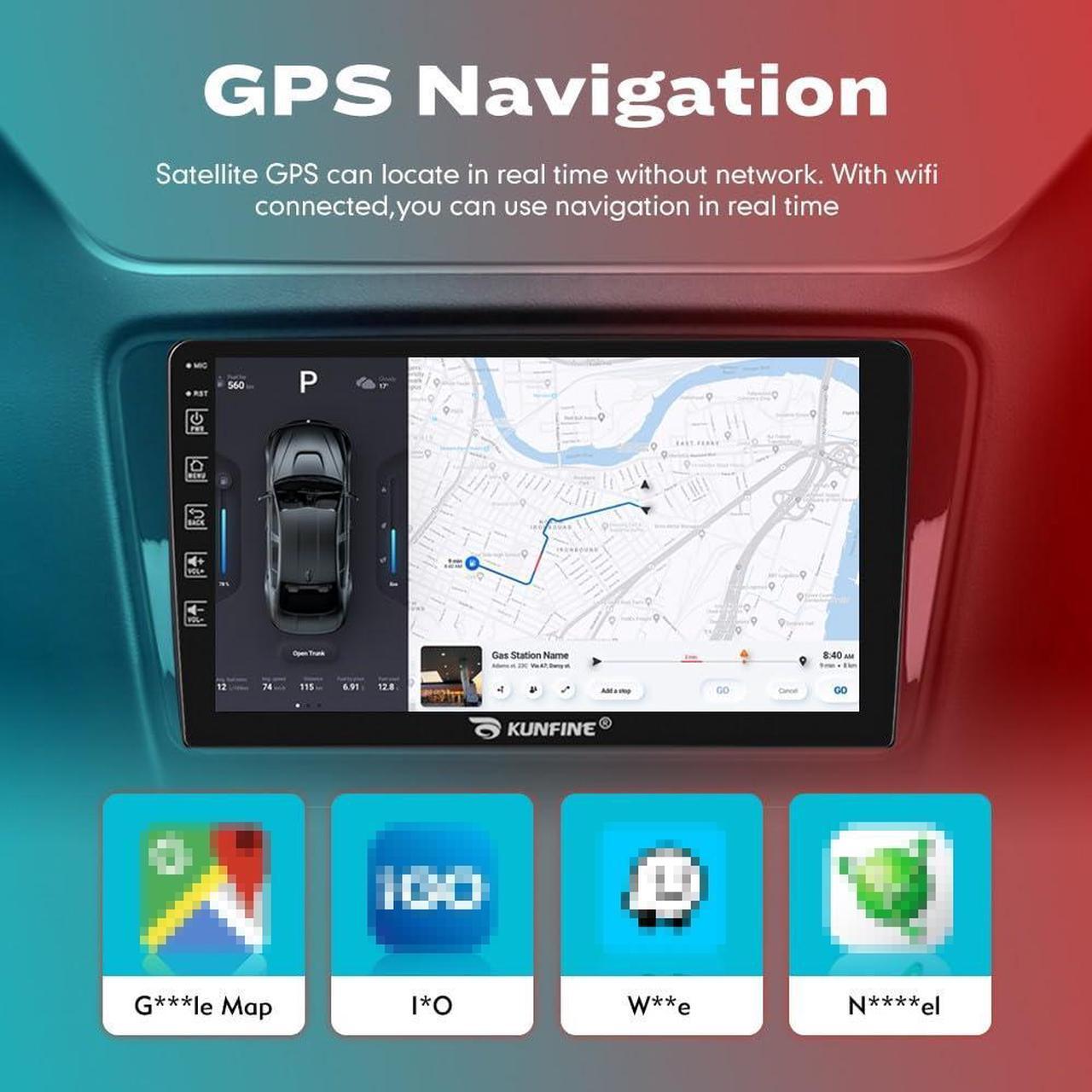Alt view image 3 of 5 - CarPlay Android Auto Autoradio Car Navigation Stereo GPS Radio 9" IPS Touchscreen Headunit Tablet for Hyundai Sonata 2010-2014 if Applicable Quad Core 2G+32G